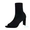 Wholesale-Bootsレディースの覗き見ながら足首の女性編み靴の靴女性秋のファッションカジュアル