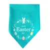 Cão de Páscoa Bandana Duplo Happy Feliz Easter Egg Bunny Impresso Triângulo Babates Pet Cachecol para cães médios a grandes ZC036