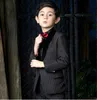 Erkek Takım Elbise Blazers 2021 Yüksek Kaliteli Siyah Pinstripe Küçük Çocuk Örgün Damat Giymek 3 Parça Düğün Yemeği Parti Çocuklar için Set Set