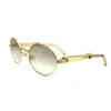 Designer sunglasses Luxury Glasses Men Stainless Steel Optical Frame Gold Sunglasses For Women Round Mens Sunglass