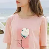 INMAN Summer Kawaii Top Graphic Aeshetic Women Lady Pure 100% Flower Female Tee Cotton Sweet Printed Loose Half Sleeve T-shirt Y0629