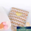 Emballage cadeau 50pcs sac en papier kraft bonbons biscuit pop-corn sacs marron blanc vague point pochette d'emballage outil de pâtisserie emballage fournitures de fête de mariage1 expert en prix d'usine