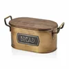 Boîte à pain, avec couvercle en bois et rangement pour planche à découper, récipient de cuisine pour aliments Bin Keeper galvanisé 210315