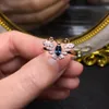 Кластерные кольца ECHSUN 2021 Чистое натуральное кольцо 925 Серебряный инкрустированный сапфир стиль уникален, простой и щедрый Alianas de Namoro