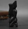 Hongshan culture archaize black iron meteorite sculpture figure statue #8