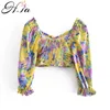 HSA Sexy Women Ruffles Summer Tops Tees Floral Slash Neck Off Shoulder Casual Femme Camicetta Camicia Floral Boho 210716