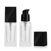 30ml Square Liquid Foundation Frosted Glass Bottle Essence Emulsion Refillable Empty Bottles Cosmetic Packaging Container