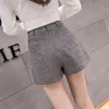 Нерегулярные шерстяные шотландские шорты юбки для женщин-натусов зимний офис короткие женщины плюс размер добыча шорты FEMININO 210301