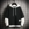 Men039s Hoodies TrackSuits Men039s Bluzy Men Hip Hop Street Fashion Harajuku Patchwork Punk Style Long Rękaw Hooded8611154