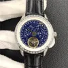 Montre-bracelet JL Tourbillon équipée d'un mouvement à chaîne manuel 60 minutes pour tourner un cercle de réserve de marche 48 heures système d'étanchéité miroir en verre saphir