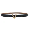 Dames dunne riem v brief gesp Alch-match kleding decoratie mode riem vrouwen PU lederen riem voor vrouw luxe cowboy G220301