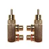 Vergulde koperen connector 1 rca mannelijk naar 2 RCA vrouwelijke AV audio video-adapter plug splitter converter