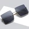 Half Frame Fashion Women Sunglasses Eyewear Ocean Colors Square Lenses Perversion Half-Rim Unisex Full Metal