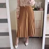 REALEFT printemps été taille haute femmes jupes longues plissées avec ceinture 2021 nouveau Style coréen élégant Bling fête jupes femme 210309