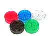 3 Layer Smoking Grinder Round Clear Plastic Herb Grinders Tobacco Spice Crusher Accessories