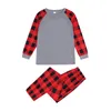 Famiglia Kid Pigiama natalizio Set per ragazza Ragazzo Bambini Homewear Plaid Pigiama Home Fai da te Elk Stripe Print Xmas Sleepwear Abiti Manica lunga