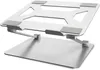 Verstellbarer Laptopständer, Aluminium-Computererhöhung, tragbarer ergonomischer Aufzug für den Schreibtisch, Metallhalterung, kompatibel mit 10 bis 16,1 Zoll Notebook-Computern, Silber
