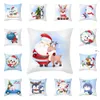 Cartoon Christmas Pillowcase Merry Juldekorationer Söt snögubbe Sofa Kudde Hemkudde Skydd JJA9405