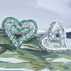 Heart Emerald Diamond Stud Orecchino 100% Real 925 Sterling Silver Promise orecchini da sposa per le donne gioielli di Moissanite da sposa