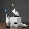 Artlovin Yaratıcı Uçan Ayı Figürin Balon Kutup Ayıları Figür Ev Duvar Montajı Dekorasyon Reçine Modern Hediye Çocuk/Erkek/Çocuklar 210811