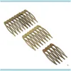 Bandeaux Bijoux10pcs / lot 5/8/10 dents peigne en métal épingles à griffes clips bijoux de bricolage résultats pour femmes fournitures de cheveux de mariage livraison directe 2021 L