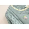Mori fille doux Floral épais chaud pull printemps automne femmes tricoté Cardigans fille Twist Crochet tricoté pull manteau 210218