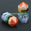 7 Chakra Stones Cura Válios de Cristal De Obelisco Decoração Home 6 Facetado Reiki Meditação Terapia Natural e Genuíno Cristais de Quartzo Gemstone Torre Ponto Sete Cores