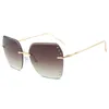 Mode Vierkante Grote Frame Zonnebril Mannen en Vrouwen Merk Designer Cut Edge Point Diamond RICHTLOCHTE Zonnebril UV400 Lens Hoge kwaliteit