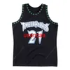 Custom Retro Garnett #21 Кевин баскетбол Джерси сшил черный размер S-4XL Любое название и номера майки