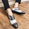 Newst Fashion Patchwork Mixed Lace Up Oxford Driving Shoes För Män Bröllop Prom Klänning Formell Homecoming Zapatos Hombre Vestir