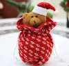 Knitted Christmas Decorations Gift Wrap Xmas Drawstring Party Favor pouches Candy Treats Apple Fruit Packaging Santa Snowman Reindeer Pattern