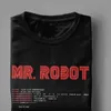 Cool MR Robot Topy T Shirt Programming Programmer Tees Deweloper Kod Tshirts Mężczyźni załoga Neck Bawełna Fitness Duży Rozmiar Odzież 210706