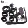 NXY SM Bondage 10 stks BDSM Sex Kits Producten Erotische Speelgoed Voor Volwassenen Bondage Set Handcuffs Klemmen Gag Whip Touw voor Koppels 1126