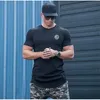 Muscleguys Slim Fit T-Shirt Männer Fit ees Gyms -s Bodybuilding ops Fitness Kleidung O-Ausschnitt Kurzarm 210716
