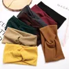 Hair Clips & Barrettes Women Headband Solid Color Cotton Wide Turban ed Knotted Headwrap Girls Hairband Fashion Accesso305c