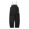 Men's Jeans Loose Pocket Cargo Bib Overalls Trendy Pure Color Jumpsuits Working Clothing Coveralls