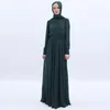 Vêtements ethniques 2023 Double mousseline de soie pleine longueur robe de femme musulmane Moyen-Orient Abaya Dress9508