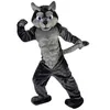 Costume della mascotte del lupo grigio di Hallowee Personaggio dei cartoni animati di alta qualità Personaggio a tema Carnevale Vestito unisex per adulti Vestito da festa di compleanno di Natale