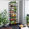 سلم الرف 6-Tier Bookshelf Plant Standing وحدة رفوف الصناعية مع إطار معدني لدراسة غرفة المعيشة نوم