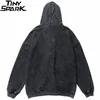 Erkekler Boy Hoodie Kazak Hip Hop Sonbahar Harajuku Streetwear Yıkanmış Hoodies Kazak Cepler Pamuk Gevşek Sokak Giyim 201113