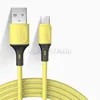 2A Câbles de couleur en silicone liquide à charge ultra rapide Câble de données micro USB de type C pour Samsung S20 S10 S8 S7 Note 20 LG Huawei Xiaomi Fil de charge pour téléphone portable Android 1M 2M 3M