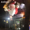 Giant inflatable santa claus lighting Climbing Wall mall entrance Santas for christmas decoration