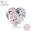 FC Jewelry Fit Original Brand Charm Bracelet 925 Sterling Silver European Spring Smalto Fiori Perline per fare Berloque Q0531