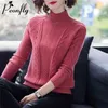 Peonfly Jesień Zima Kobiety Dzianiny Turtleneck Sweter Casual Soft Jumper Moda Slim Femme Elastyczne Pulowers Damskie 210914