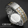 Chenxi Brand Fashion Delikat Datum Dag Display Design Quartz Guld Gentleman Watch Noble Luxury Rhinestone Presentklocka Man Klockor Q0524