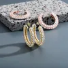 Hiphop Stud Earring grote grootte overdreven iced out full zirkoon diamanten hoepel oorbellen gepersonaliseerde sieraden cadeau