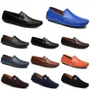 Men Driving Casuals Shoes Leathers Doudous Breathable Soft Sole Light Tans Black Navys Whites Blue Sier Yellow Grey Footwear All-match Outdoor Cross-border 802
