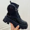 Botas Femininas Australia Nylon Escovado com Bolsa Removível Preto Marrom Couro envernizado Sapatos femininos ao ar livre tamanho 35-41