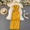 Femmes mode Sexy bord de mer vacances sans manches mince paquet hanche robe Vintage fête vêtements Vestidos R935 210527