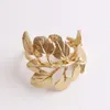 Olive Branch Leaf Style Guld Servett Ring Servetter Buckle Wrap Serviette Hållare För Bröllop Bankett Party Tabell Heminredning